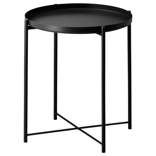 Tray table black 45x53 cm