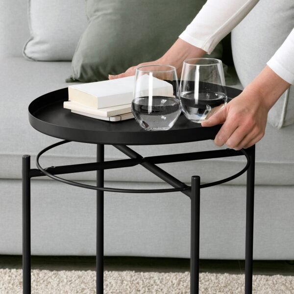 Tray table black 45x53 cm