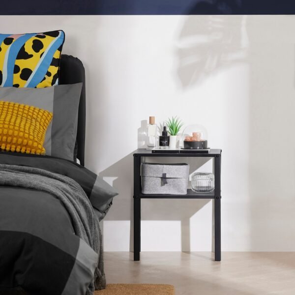 Bedside table black 37x28 cm