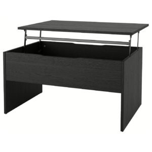 Adjustable coffee table black 90 cm