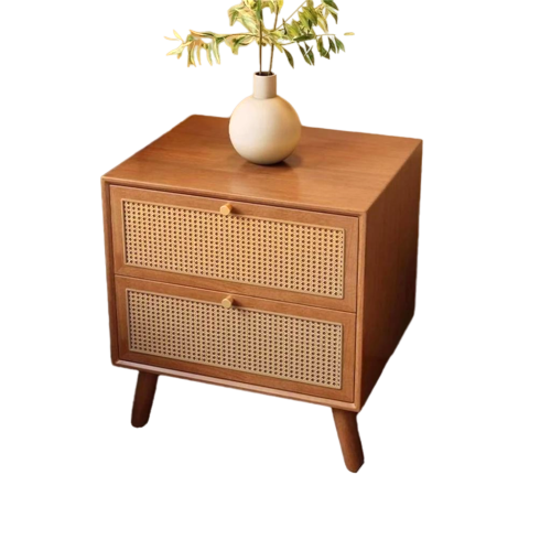 Wicker bedside table