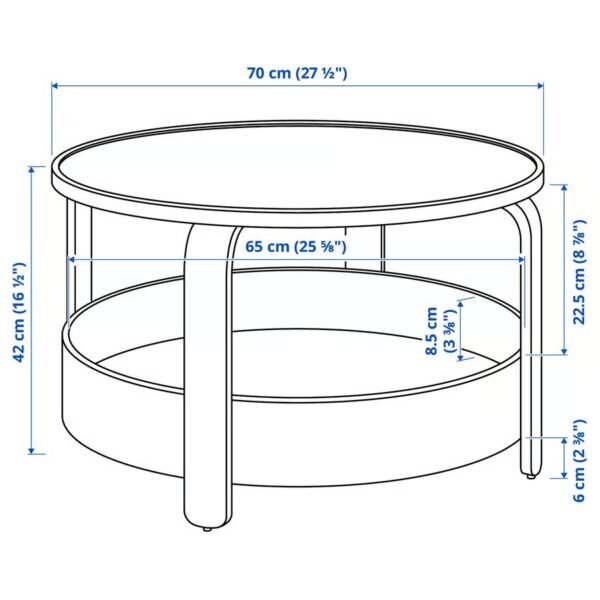 Coffee Table Birch 70 cm